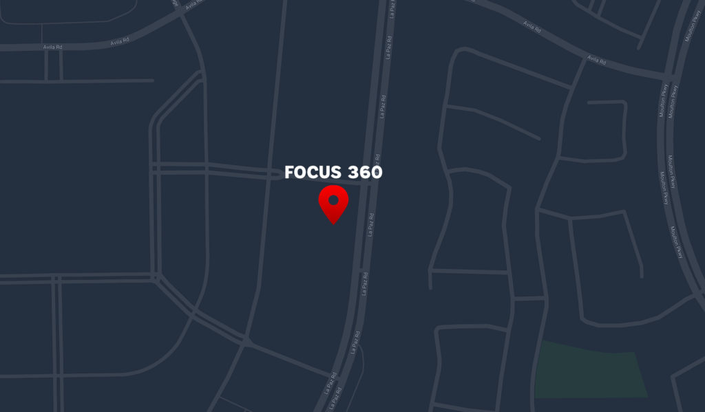 Dark blue map of the Focus 360 Headquarters office